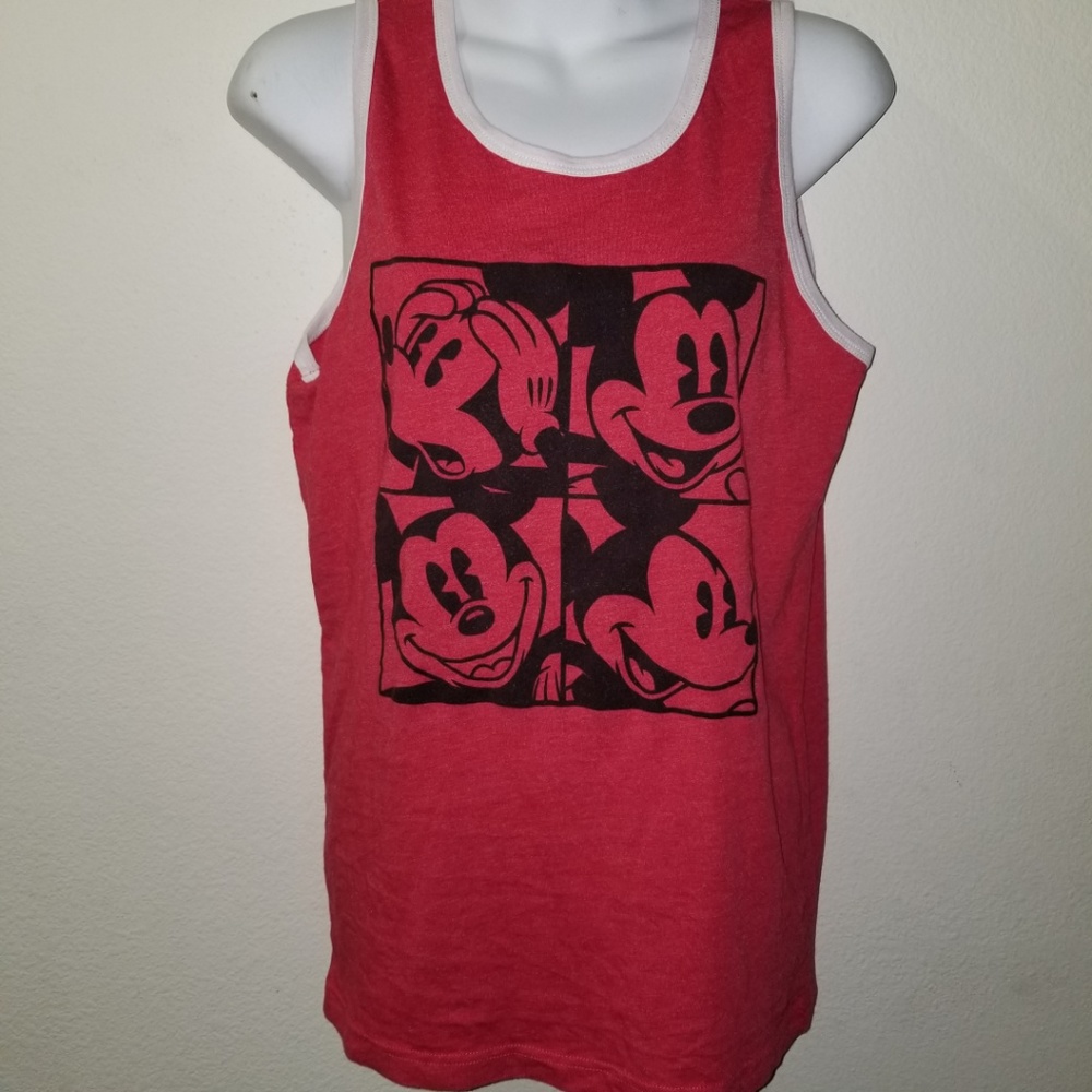 💚3for$5  DISNEY MICKEY MOUSE Men's S Red Tank Top
